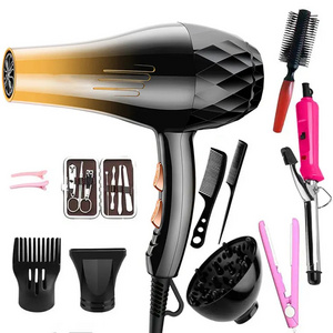 Hair Dryer For Travel&home Negative concentrator/diffuser/spin curl/rotation head Ionic Hair Blow Dryer 3 Heat Settings