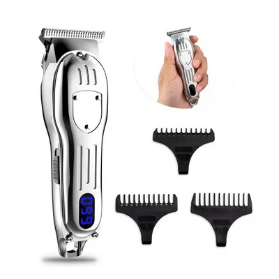 All-metal Barbers Professional Hair Clippers Electric Cordless LCD Hair Trimmer Gold Silver Hair Clippers