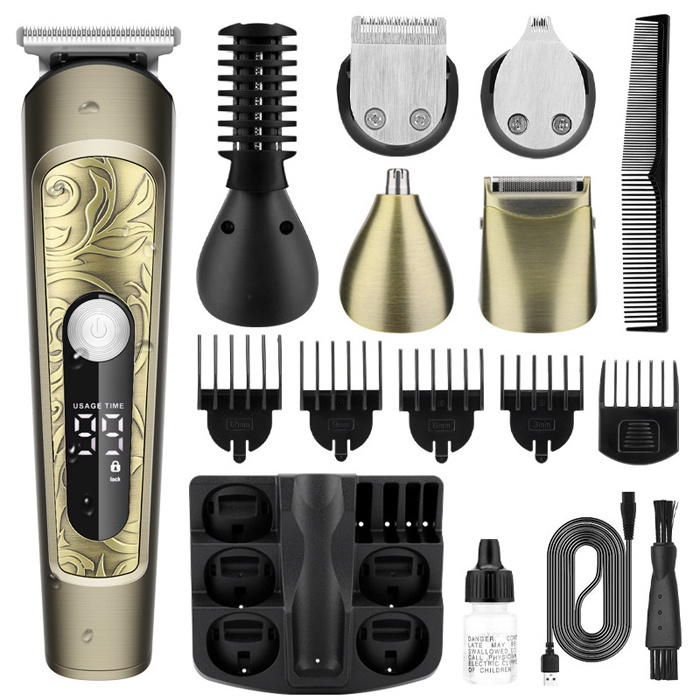 11 in 1 Multi-functional Portable LCD Display Electric Professional Body Men's Hair Clippers Electric Hair Trimmer