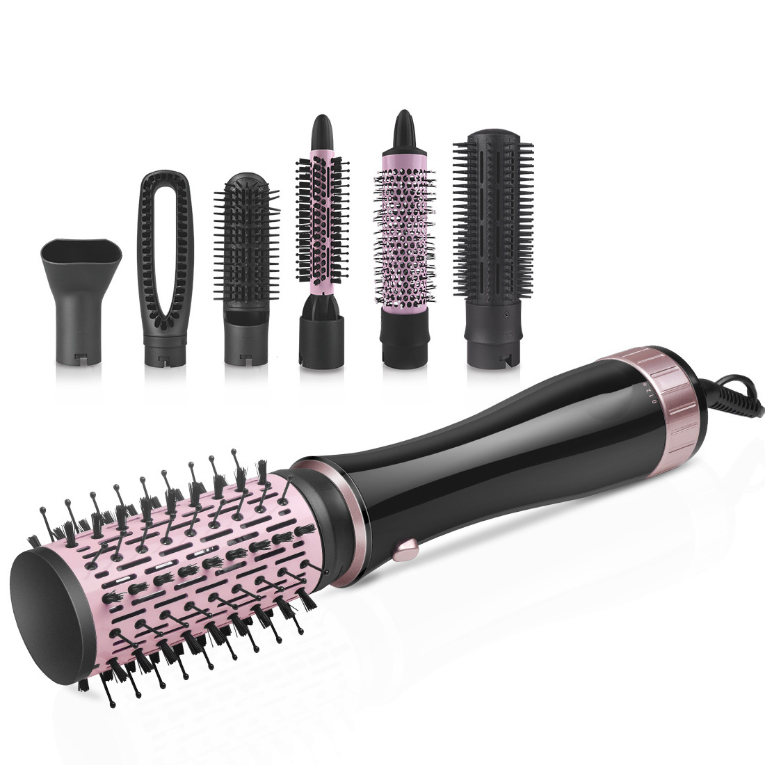 Professional 7 In 1 Hair Dryer Volumizing Brush Stock One Step Curling Hair Dryer Styler Electric Hot Air Brush Comb