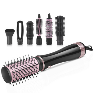 Professional 7 In 1 Hair Dryer Volumizing Brush Stock One Step Curling Hair Dryer Styler Electric Hot Air Brush Comb