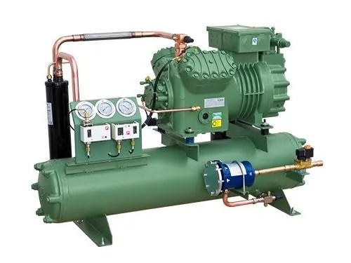 Water Cooled Condensing Unit with Brand New Bitzer Piston Compressor for Fish Seafood Meat Storage