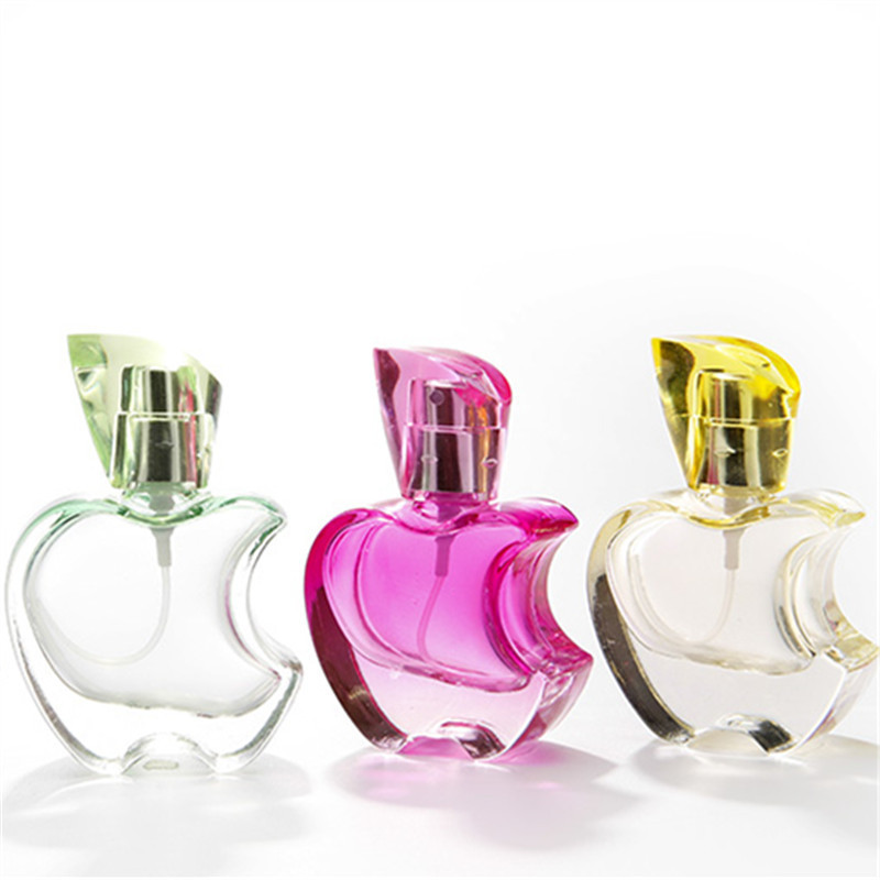 20ml new fashion red apple shaped thick bottom women luxury brand screw top sprayer glass perfume bottle