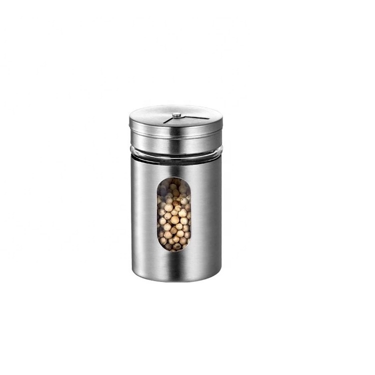 80ml salt jars 90ml pepper bottle 3oz empty kitchen spice glass container with stainless steel protective sleeve sifter hole lid