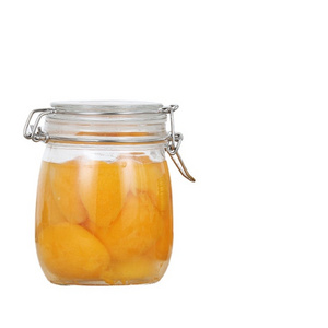 Hot sale 750ml round glass jar 25oz clip jar with clamp lid