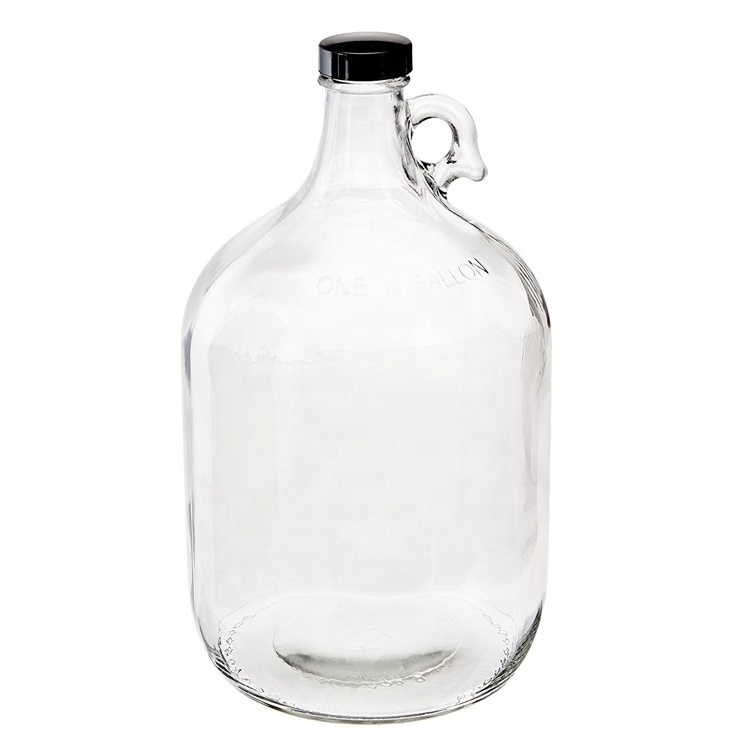 Transparent One Gallon 3.7L Glass Jug Kitchen Craft  Wine Bottles with Airtight Screw Caps