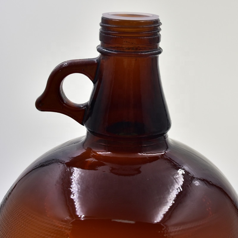 Gallon Jug 1 2 8oz brown Big Bottle 4 Capacity Growler Wine Cap Handle 1 gallon glass jars cold brew beer container for drinks