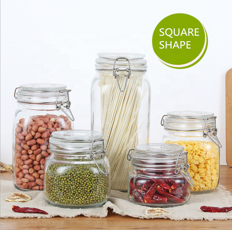 Hot sale 750ml round glass jar 25oz clip jar with clamp lid