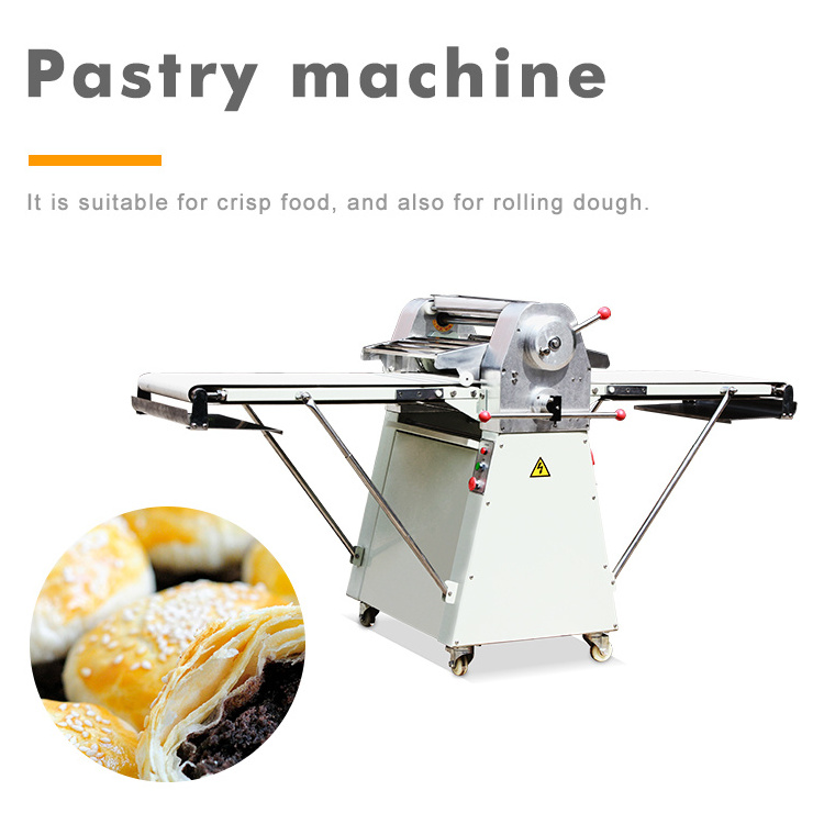 Electric Automatic Dough Sheeter Machine Puff Pastry Making Machine Flaky Pastry Dough Roller Table Top Dough Sheeter Machine