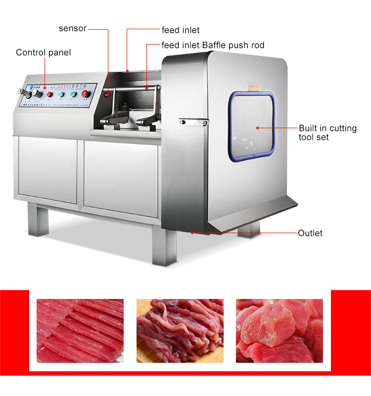 Fresh Chicken Breast Cube Dicer Machine Frozen Meat Bone Cube Cutting Machine Fresh Meat Dicer Dicing Machine Shredder Slicer