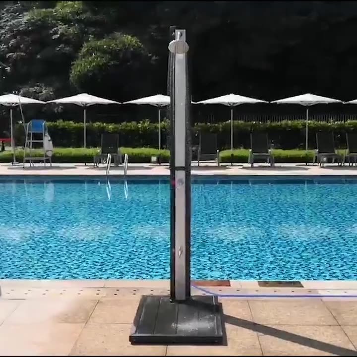 Outdoor shower solar for swimming pool and garden 30L PVC material  with top shower mix faucet foot washing faucet