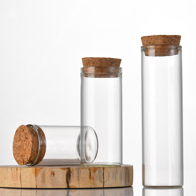 Wholesale 120mm Glass Storage Cork Bottle Glass Vials Large Test Tube With Cork Stopper