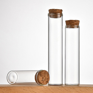 Wholesale Mini Clear Glass Wishing Small Drift Bottle Vials with Cork Glass Tube Corked