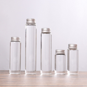 Wholesale 80mm 100mm empty pre glass tube storage test tube smell proof container with metal/plastic lids