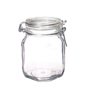 Wholesale customized sealed glass storage jar swing top clip lid