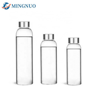 550ml 1l 1 liter borosilicate water glass water beverage bottle with stainless steel lids