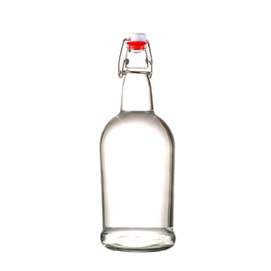 Wholesale hot selling custom swing top round 250ml 500ml 8 oz 16 oz 32 oz flip top clear glass kombucha bottles for kombucha