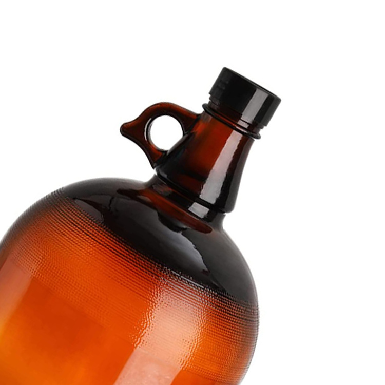 Home decoration brewing 128oz 1 gallon juice milk limoncello water amber glass fermenting 64oz beer growlers with seal lid