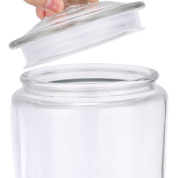 Hot-selling kitchen new product luxury eco-friendly stocked food container 0.5 1 gallon large glass candy jars glass with lids