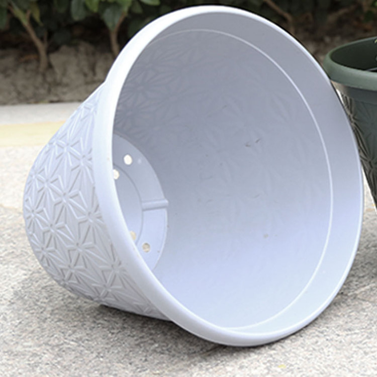 White Modern Flower Pots Planters Plastic Wall Garden Plastic Planters