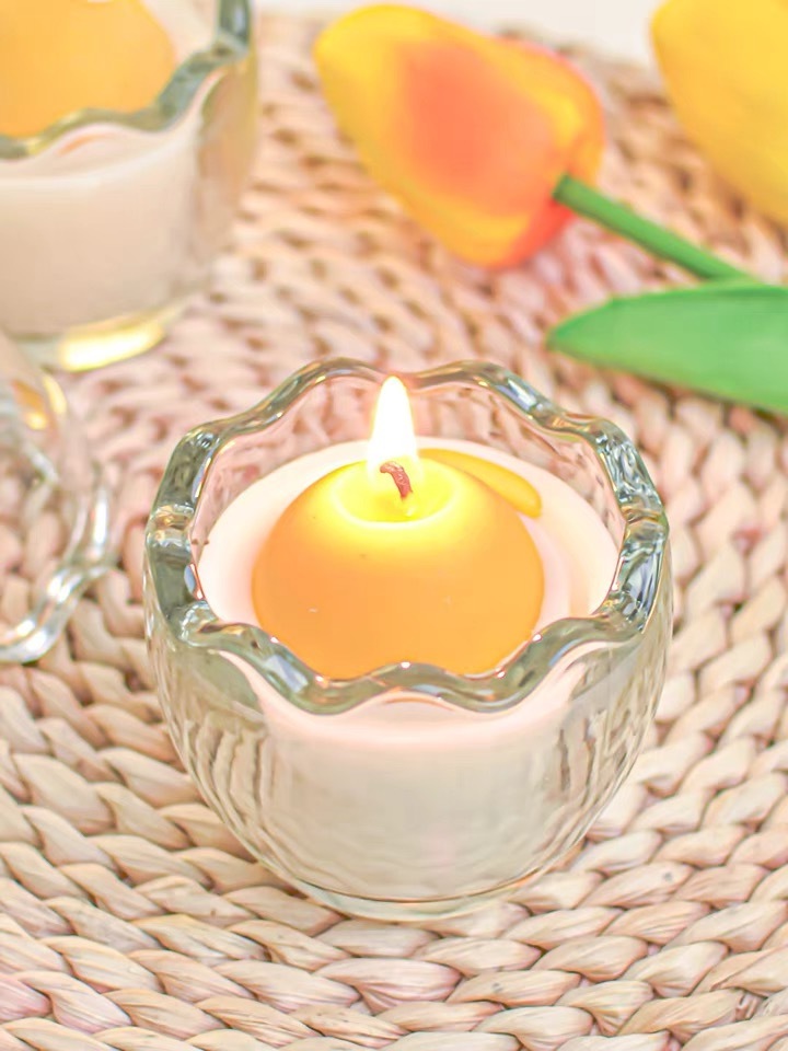 Wholesale Crystal Containers Decorative egg shaped Small Mini Glass Candle Holder for Tealight Candles