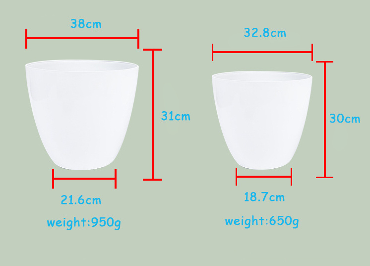 White Modern Flower Pots Planters Plastic Wall Garden Plastic Planters