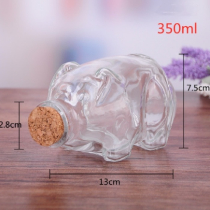 new arrival empty unique pig shaped gift liquor water gift glass bottles with lids