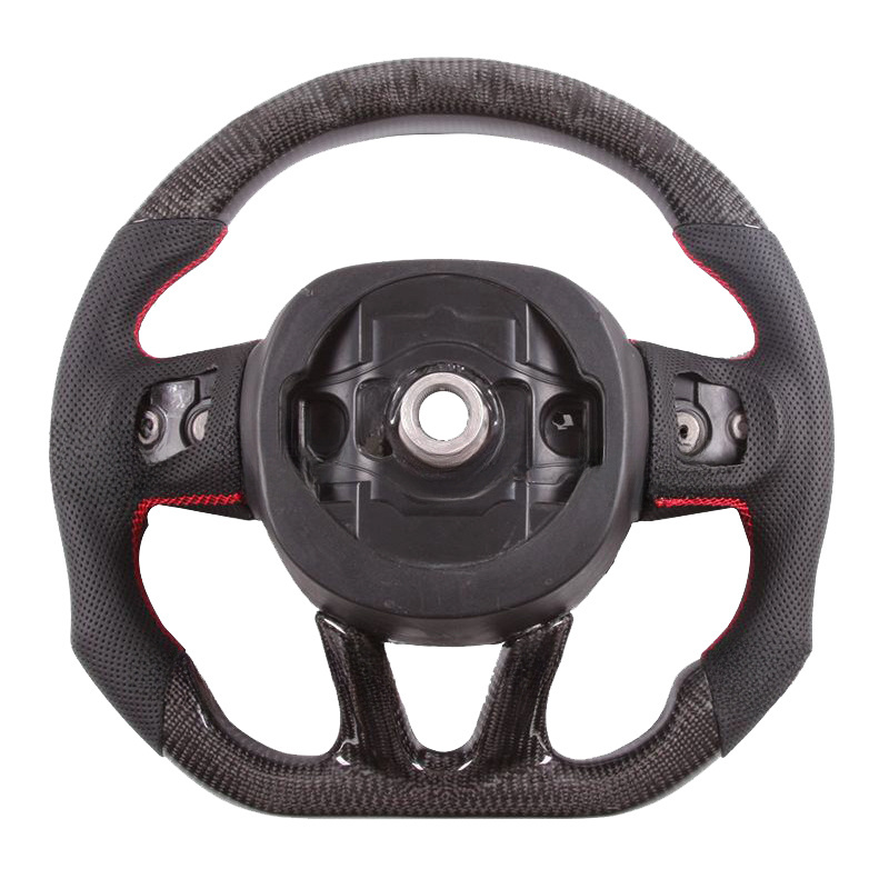 Perforated Leather Custom Carbon Fiber Steering Wheel With LED For Dodge Charger Challenger SRT 2014-2019