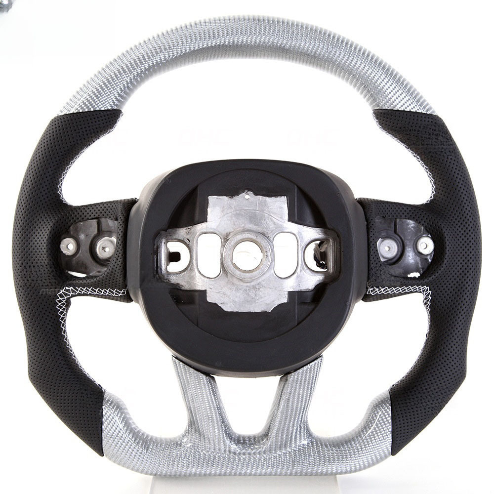 LED Carbon Fiber Steering Wheel Modified Steering Wheel Silver Car Steering Wheel For Dodge Challenger