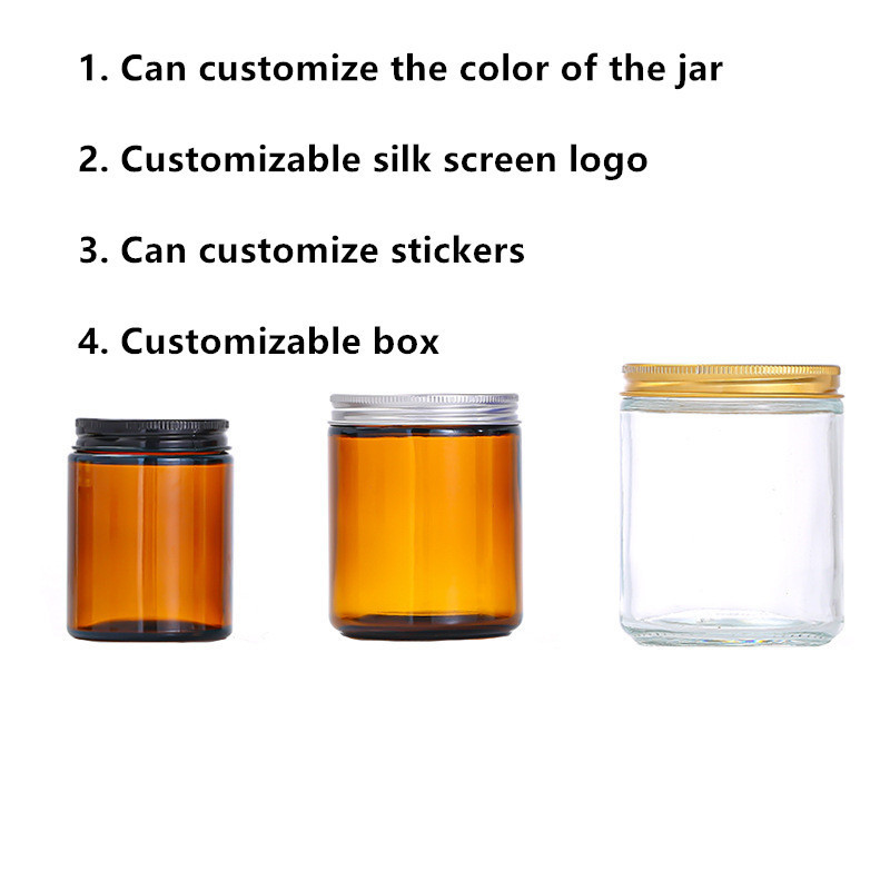 in stock glass candle holders Amber candle container empty candle jars with screw lid