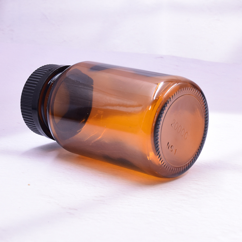 amber glass apothecary jars with child proof cap