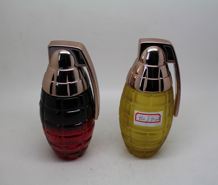 Luxury men use grenade shape 100ml empty glass bottle for perfume