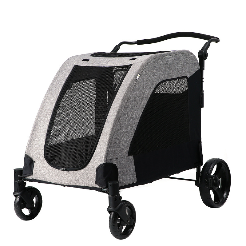 Custom Hot Sale Luxury Pet Carts Trolley Folding Breathable Large Medium Dogs Stroller Pet Carrier