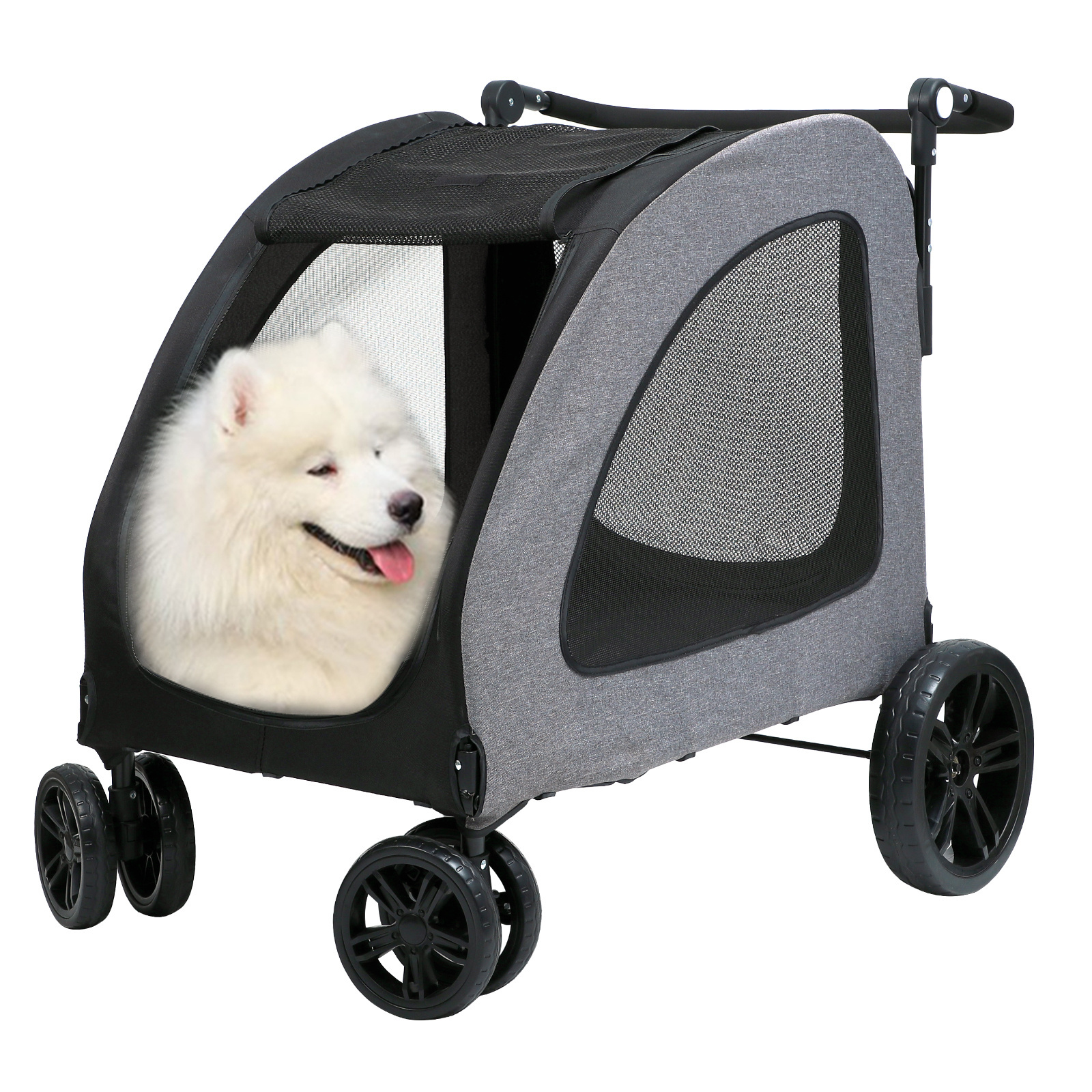 Large Capacity Dog Pet Trolley High Quality Pet Stroller Carrier Traveling Dog Stroller 4 Wheels