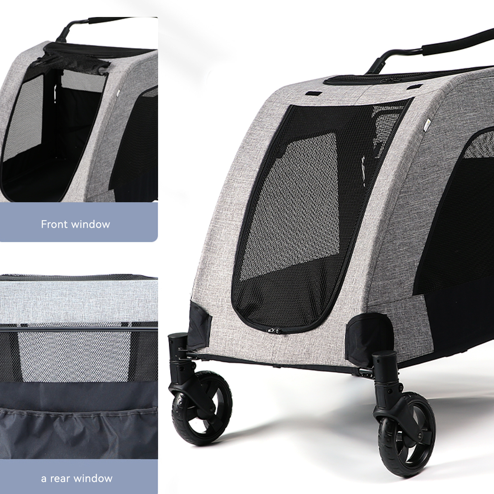 Large Capacity Dog Pet Trolley High Quality Pet Stroller Carrier Traveling Dog Stroller 4 Wheels