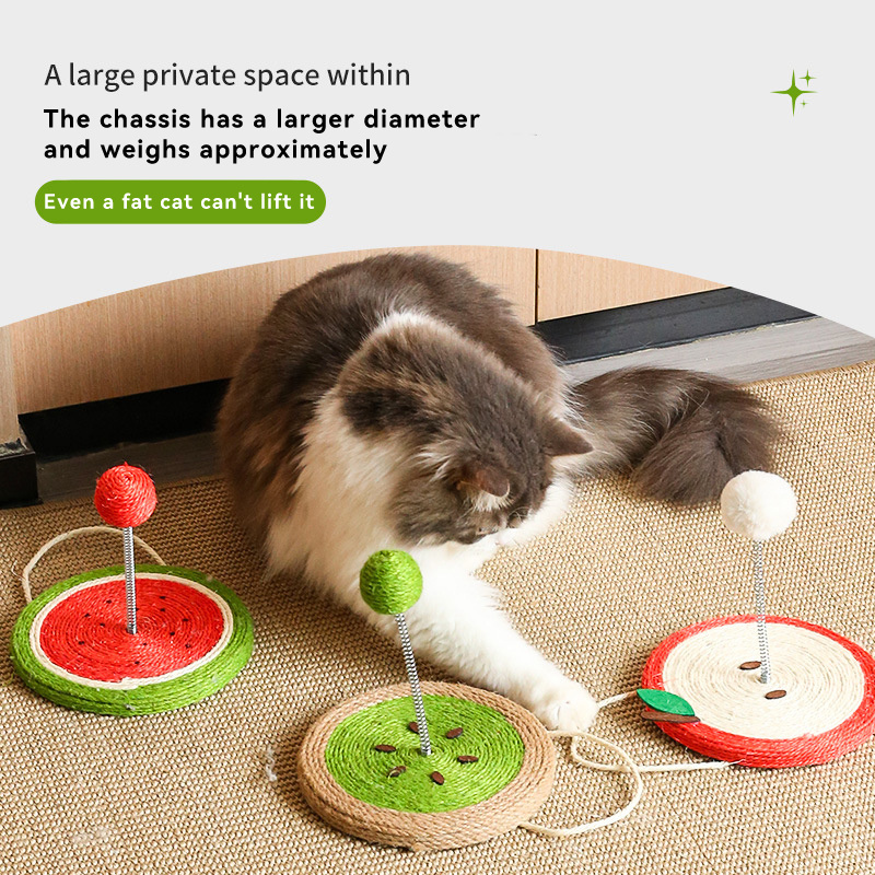 The new cat-teasing stick wholesale cat cat toys with big chassis spring tumbler ball