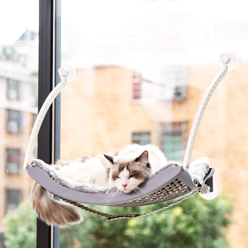 Hot Sale Plastic Pet travel Swing Bed Removable Scratch Cushion Hanging Cat Window Hammock