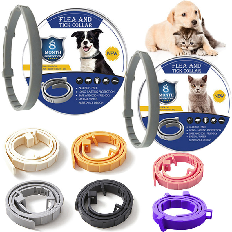 Hot Sale Adjustable Cat Dog Collar Anti Flea Washable Silicone Pet Insect Repellent Collar