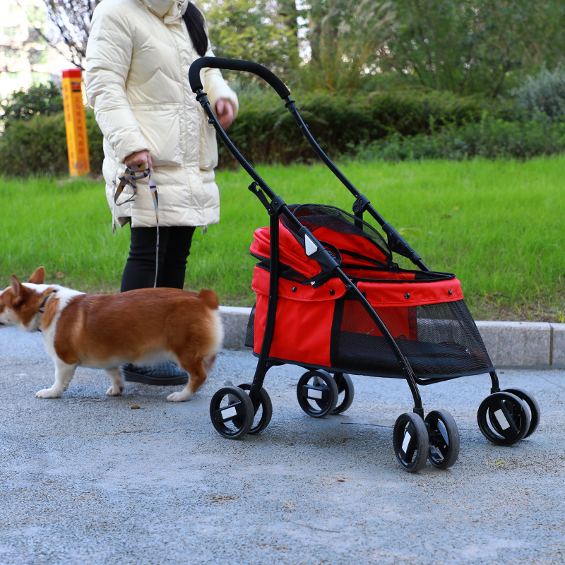 Hot Sale Outdoor Foldable Dog Trolley Detachable Travel Large Luxury 4 Wheels Pet Stroller