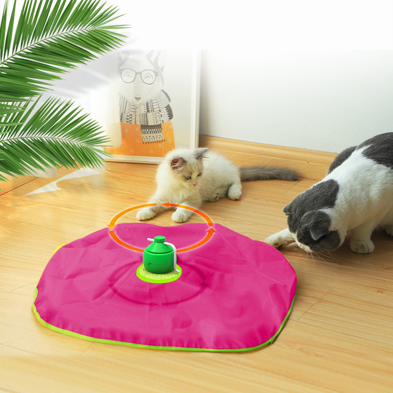 Smart toy Electric cat Turntable self hi laser cat-teasing stick Feather cloth cover cat-teasing toy automatic hunting