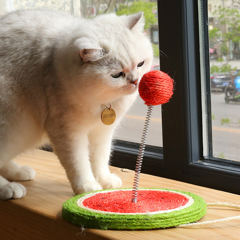 The new cat-teasing stick wholesale cat cat toys with big chassis spring tumbler ball