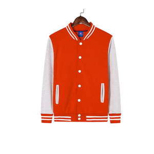 Wholesale Unisex Orange Varsity Jacket Custom Design Blank Baseball Varsity Jackets For Men Women