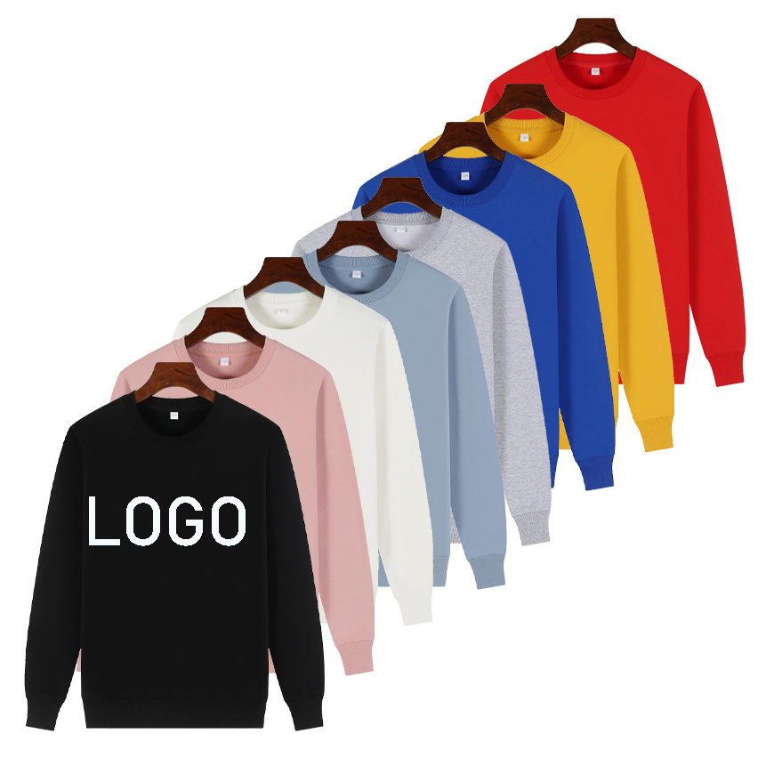 Wholesale Custom Logo Sweatshirts Cheap Plain black sweatshirt Pullover unisex blank crewneck Sweatshirt Without Hood