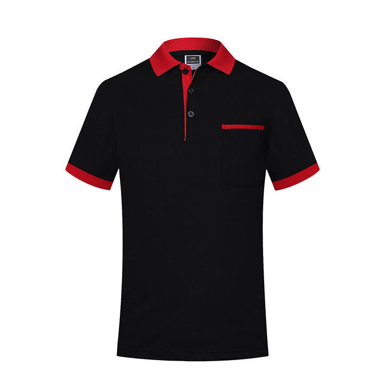 Wholesale  for men summer t shirt for men polo with pocket black polo shirt red collar premium quality polo shirts