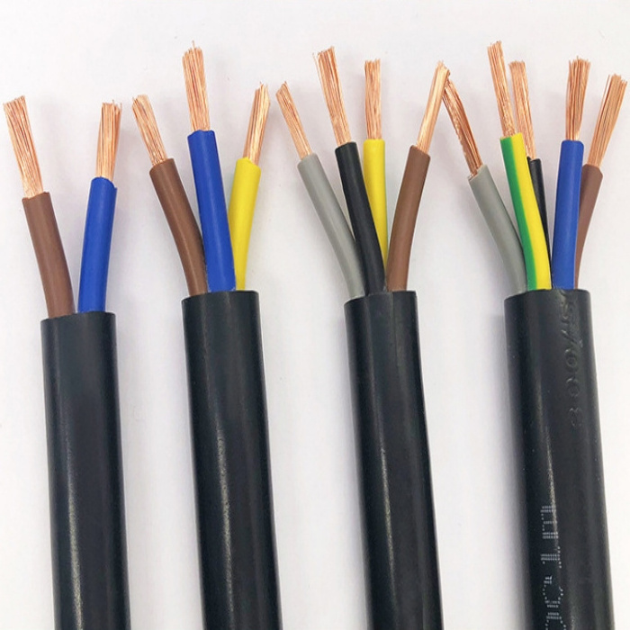 China manufacturer PVC insulated 3 core 4 core 5 core electric flexible wire line power cable