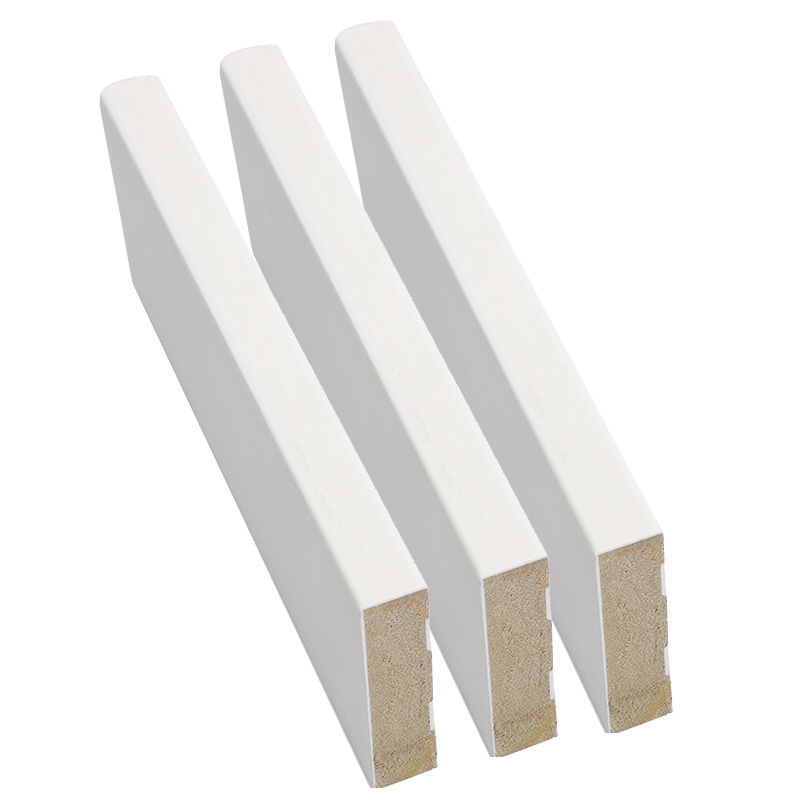 Decorative White Gesso Primed Door Jamb Wooden Flat Door Trim Casing Moulding