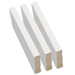 Decorative White Gesso Primed Door Jamb Wooden Flat Door Trim Casing Moulding