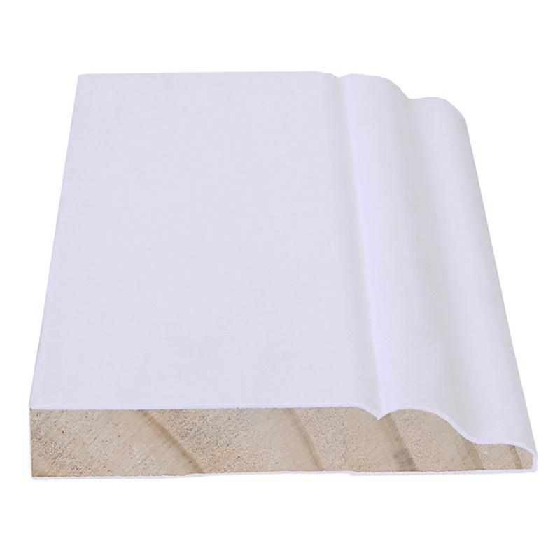 White primed skirting board coating finger joint baseboard