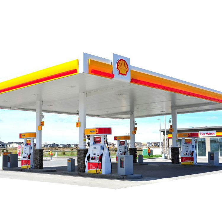 Design Space Frame Petrol Gas Station Canopy Construction