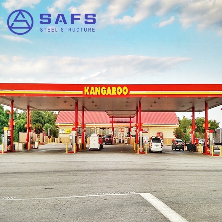 Design Space Frame Petrol Gas Station Canopy Construction